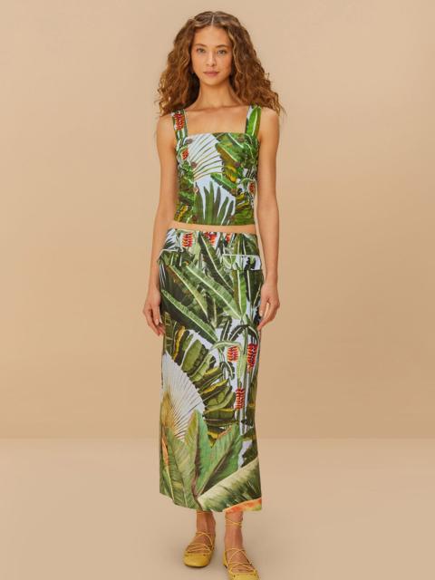 Blue Amazonia Forest Euroflax™ Premium Linen Maxi Skirt