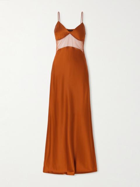 Maxime Tulle-trimmed Silk-blend Satin Nightdress
