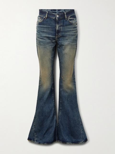 2024 Distressed High-rise Slim-fit Flared Organic Jeans