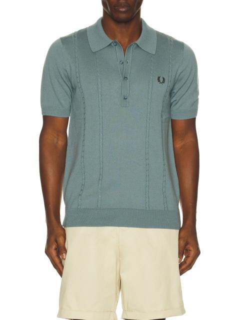 Cable Knitted Polo Shirt