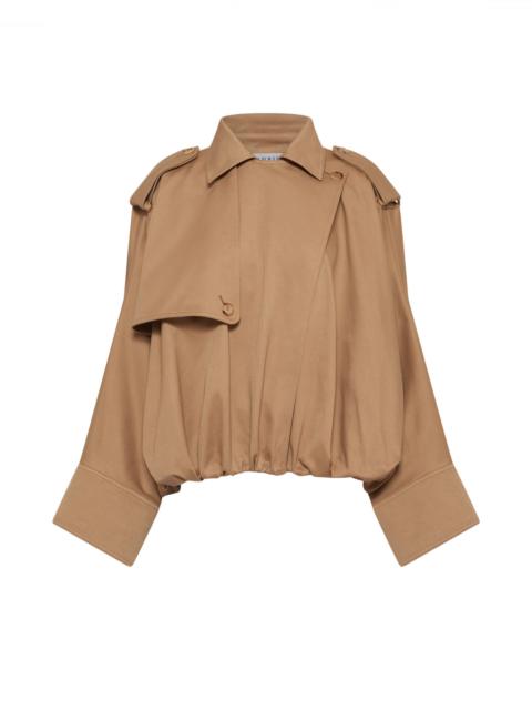 Hunt Oversized Trench Jacket in Camel Sea Island Cotton Twill