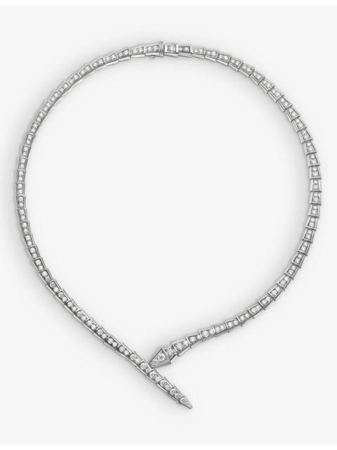Serpenti Viper 18ct white-gold and 5.26ct diamond necklace