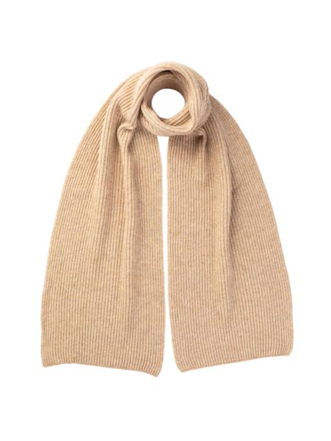 Natural Cashmere Ribbed Scarf
