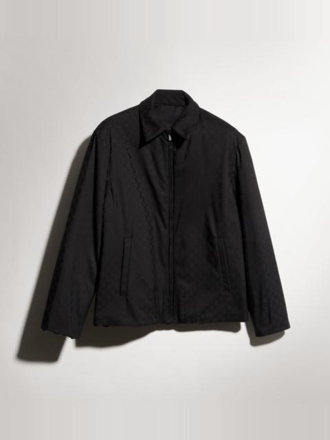Reversible wool and nylon zip jacket