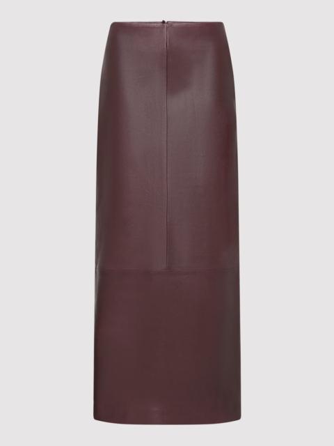 Leather Column Skirt - Bordeaux