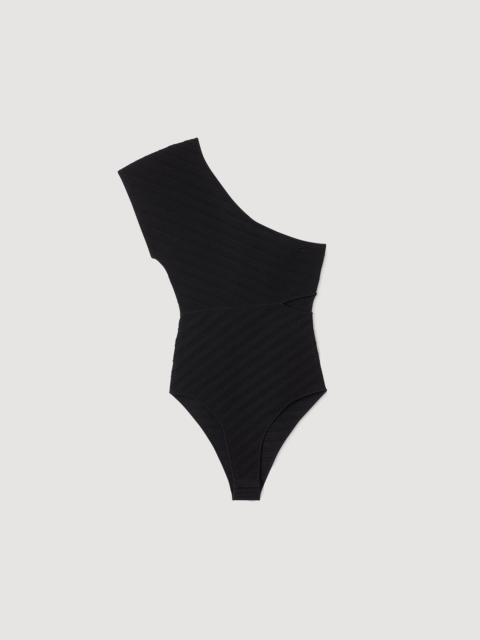 ASYMMETRIC KNIT BODYSUIT