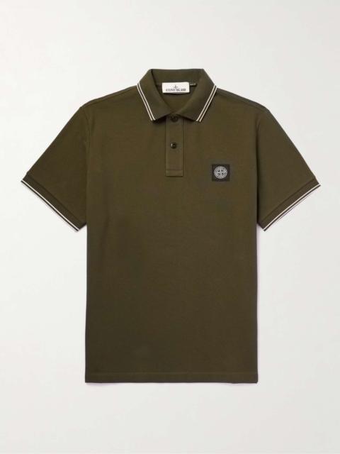 Logo-Appliquéd Cotton-Blend Piqué Polo Shirt