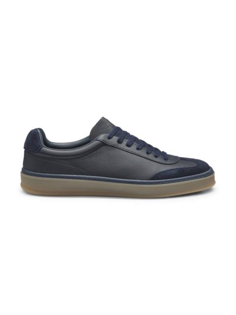 BECKHAM X BOSS GRAINED-LEATHER TRAINERS WITH SUEDE TRIMS
