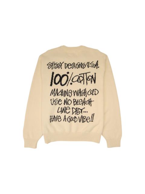 Stussy Care Label Sweater Natural