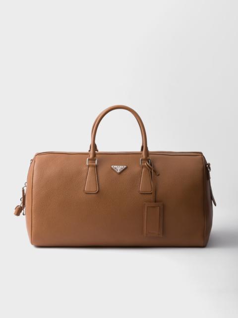 Leather duffel bag