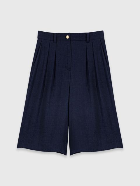 Linen-blend Bermuda shorts
