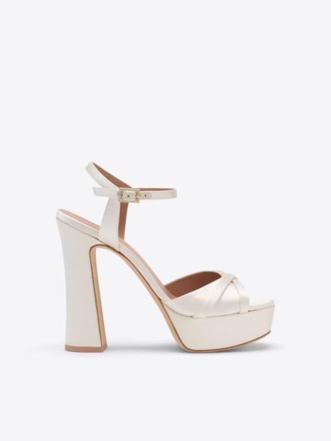 Keaton 125 White Satin Platform Sandals