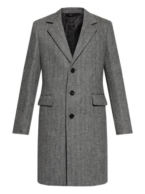 single-breasted herringbone coat