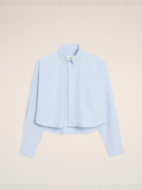 BLUE COTTON AMI DE COEUR CROPPED OVERSIZED SHIRT