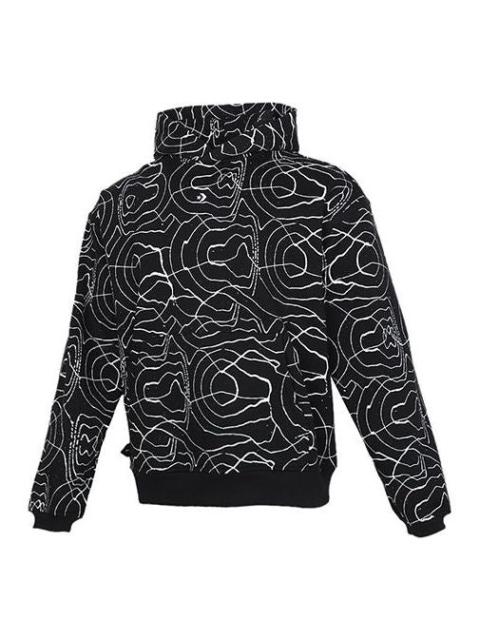 Men's Converse Athleisure Casual Sports Splash Ink Printing Hooded Fleece Lined Pullover Full Print 