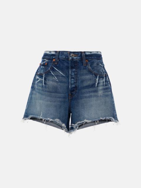 Low-rise denim shorts