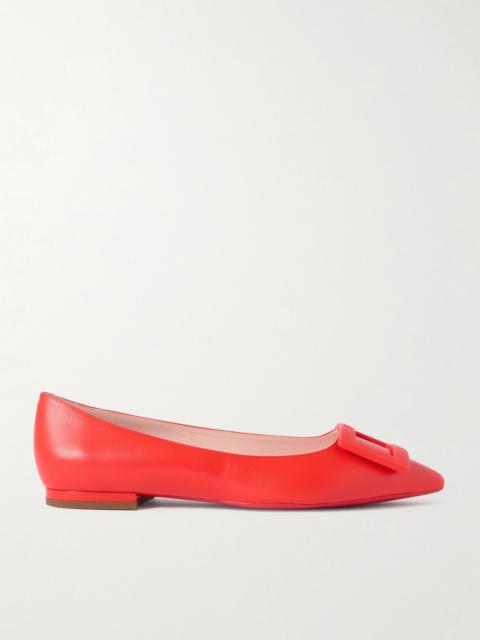 Gommettine buckled leather ballet flats Red