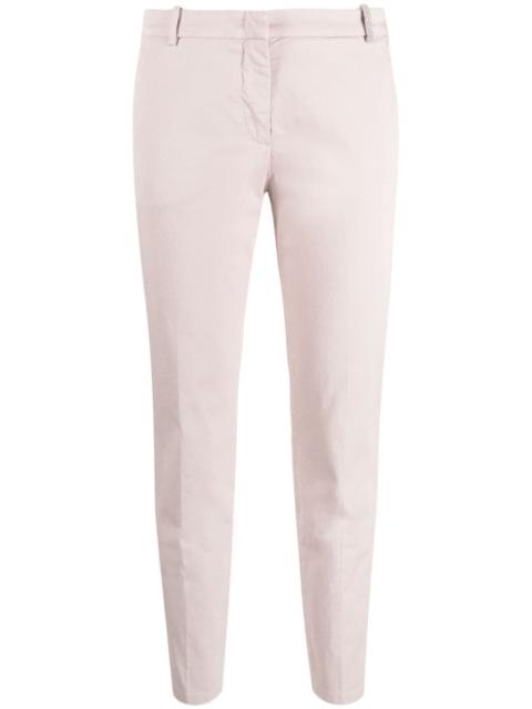 mid-rise cropped stretch-cotton trousers
