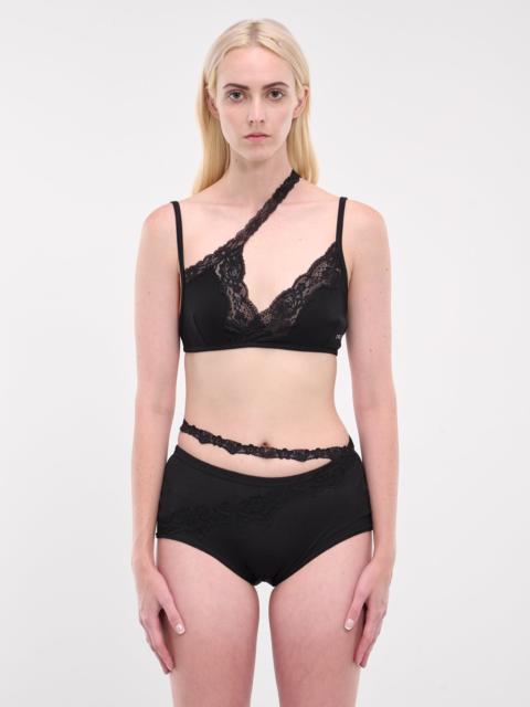 Asymmetric Lace Trim Bra