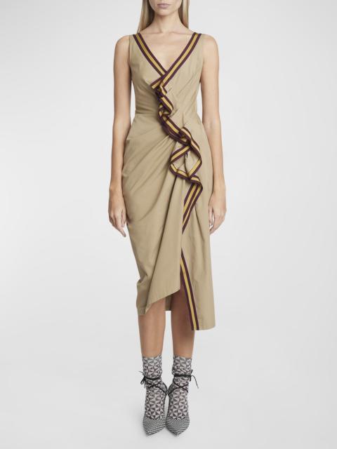 Dinari Tape Ruffle Midi Dress