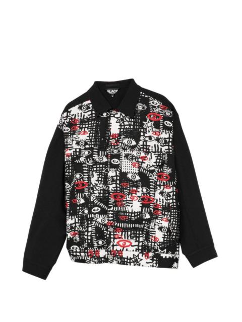 graphic print long-sleeve shirt jacket