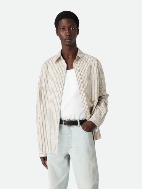 Cotton And Linen Stripe Shirt