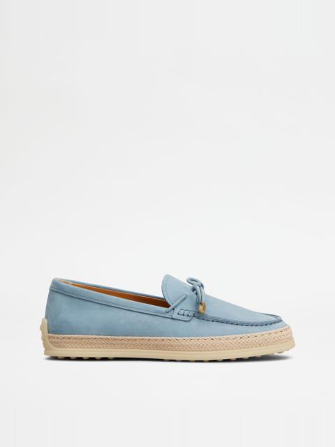 LOAFERS IN NUBUCK - LIGHT BLUE