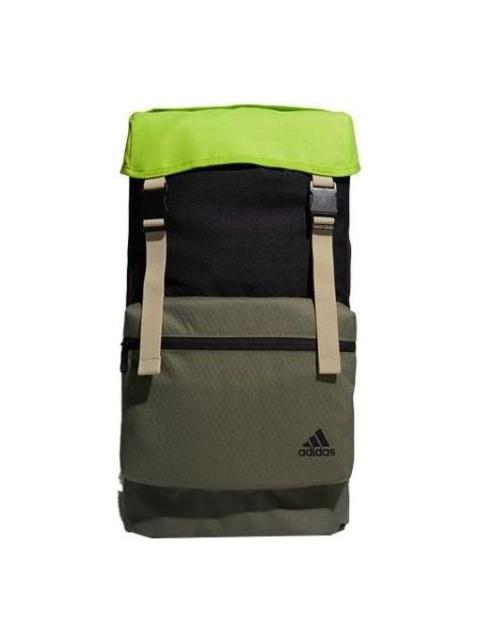 adidas Flap Two-Layer Backpack 'Black Green' GE5784