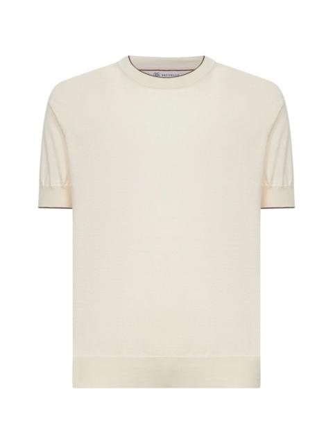 ribbed short-sleeves T-shirt