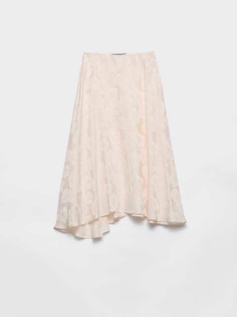 Floral print jacquard skirt