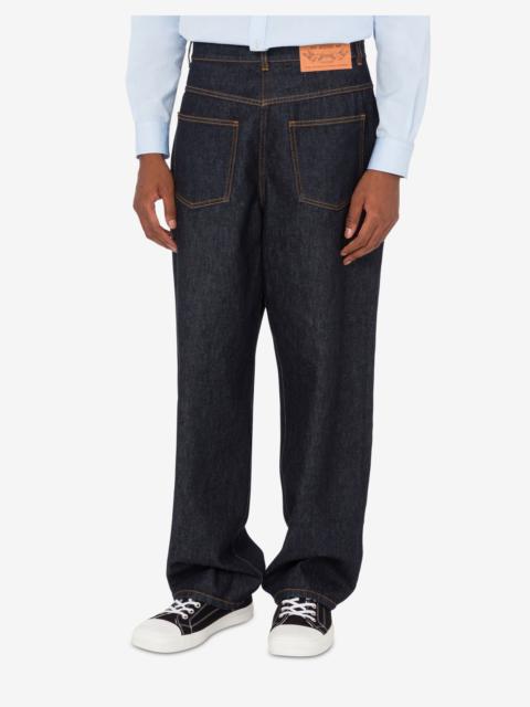 BLUE COTTON DENIM PANTS