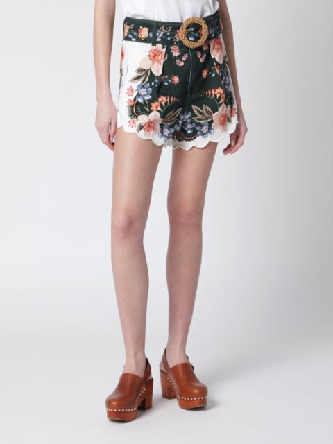 Green Berry Garden twill shorts