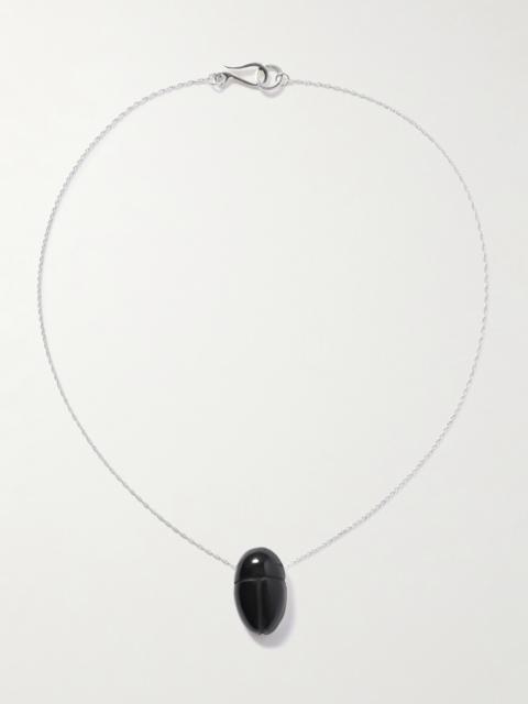 Scarab Silver Onyx Necklace