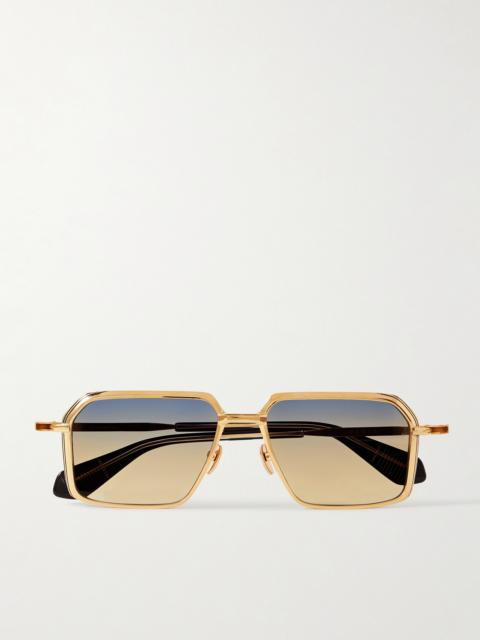 Vasco Gold-tone Rectangle-frame Sunglasses