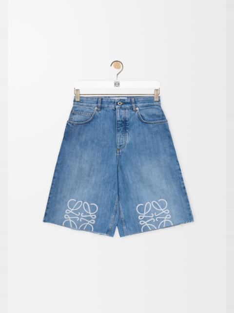 Anagram shorts in denim