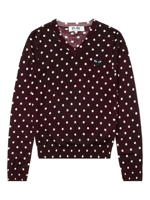 dotted V-neck jumper