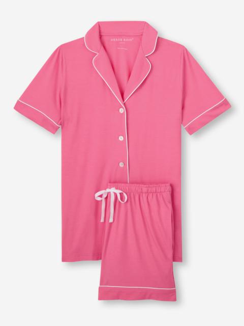 Women's Short Pajamas Lara Micro Modal Stretch Flamingo Pink