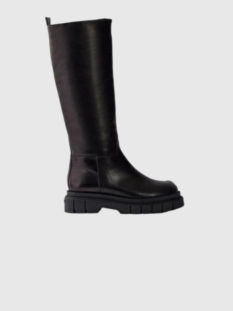 COMMANDER shearling-lined lug sole (R) Leather boot for women