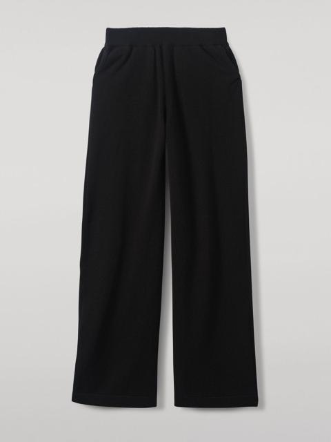 Wide Leg Black Cashmere Trousers