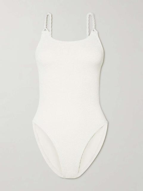Camille seersucker swimsuit White