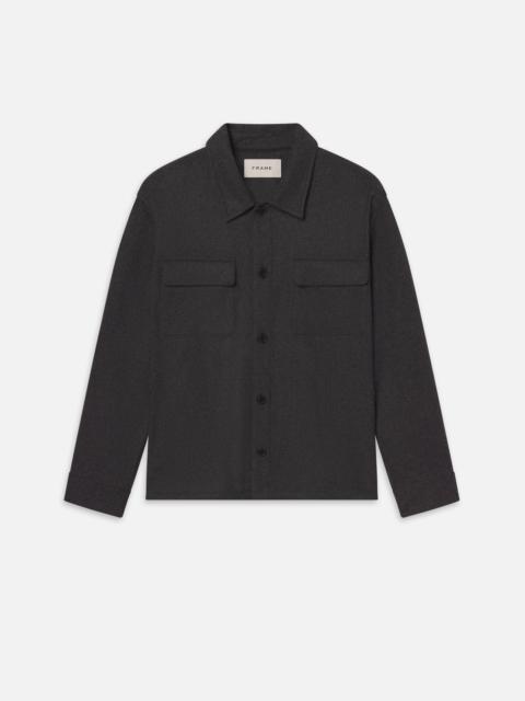 Wool Overshirt in Grey Melange