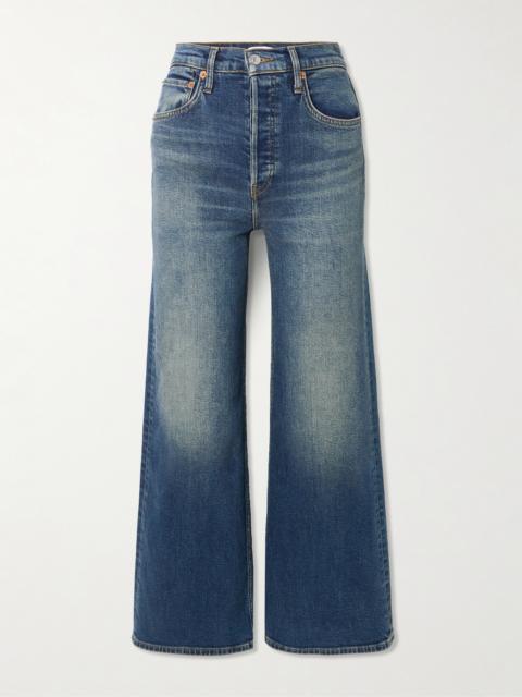Cropped High-rise Wide-leg Jeans