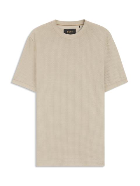 BASKET-WEAVE T-SHIRT IN MERCERISED COTTON