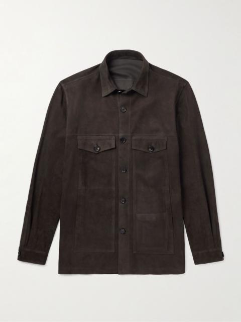 Suede Overshirt Dark brown