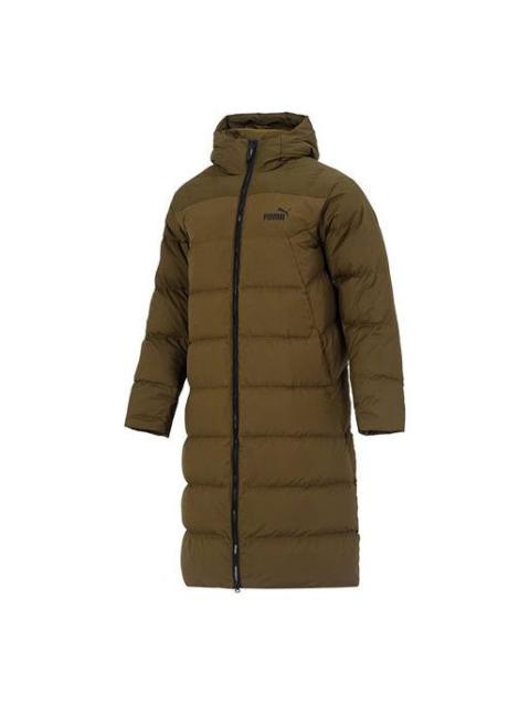 Puma Hooded Down Coat Jacket 'Brown' 672435-62