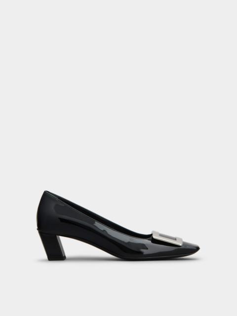 Belle Vivier Metal Buckle Pumps in Patent Leather