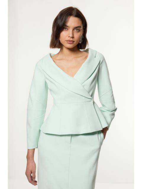 Compact Stretch Tailored Assymetric Peplum Jacket