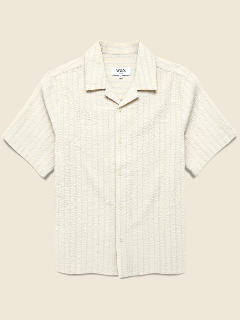 Seersucker Stripe Didcot Shirt - Ecru/Blue
