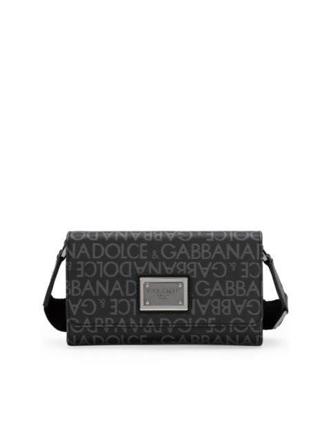 coated jacquard cross body bag
