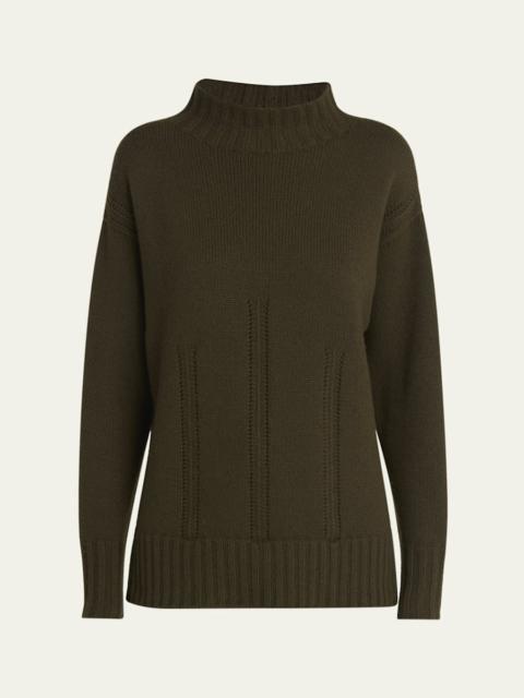 Mock-Neck Wool-Cotton Sweater
